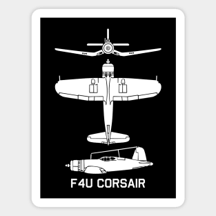 F4U Corsair American WW2 Fighter Plane Cutout Silhouettes Gift Magnet